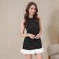 Womens Sleeveless Black Camisole With Starry Print A Line Patchwork Dress