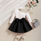 Bow Ruffled Dress Two-piece Set