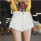 Short en jean taille haute pour femme, taille élastique, revers à la taille, pantalon à jambes larges, short ample, nouvelle version coréenne rétro