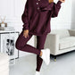 Casual Hooded Sweater Thickened Thread Fitted Vest Pants Three-piece Set