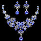 Butterfly Big Water Drop Necklace Earring Set Wedding