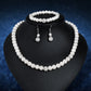 Foreign classic  selling bride wedding rings necklace earrings set of three