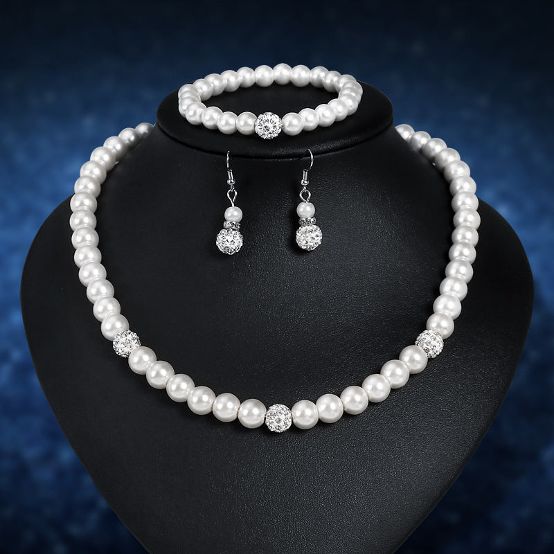 Foreign classic  selling bride wedding rings necklace earrings set of three