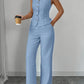 Strap Vest And Straight Leg Pants Set