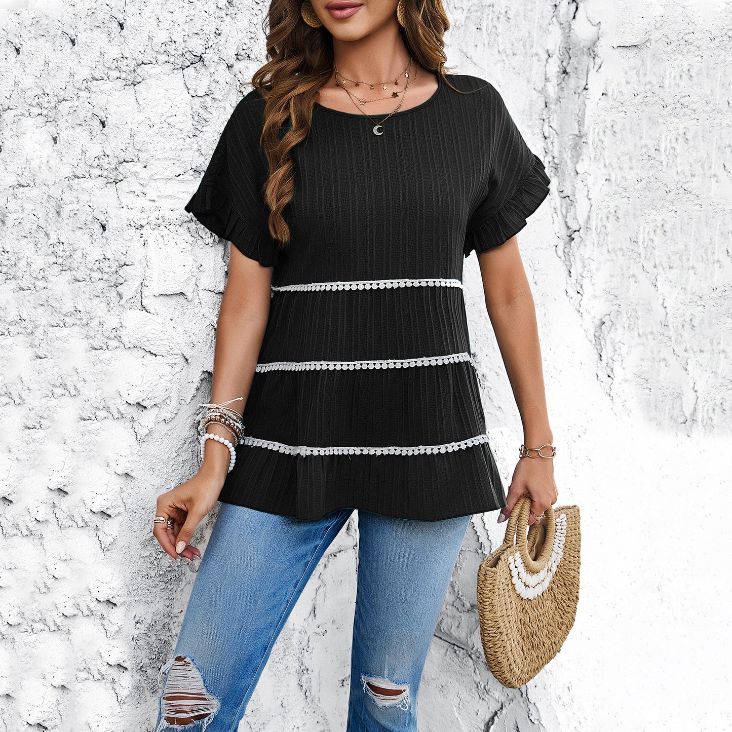 Women's Shirt Loose Short Sleeve Top