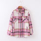 Loose check shirt with chest pocket