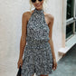 Floral halter strapless women's jumpsuit