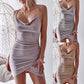 sling featuring a backless slim dress