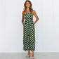 Sleeveless strapless polka dot long jumpsuit