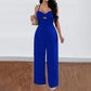 Leisure Vacation Commute Style Solid Color Sling Wide Leg Jumpsuit For Women