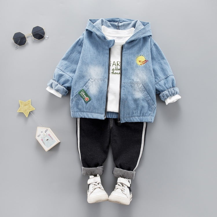 Ensemble trois pièces en denim pour enfants