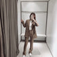 Solid Button Double-Breasted Blazer