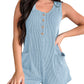 Contrast Color Striped Sleeveless Vest Jumpsuit