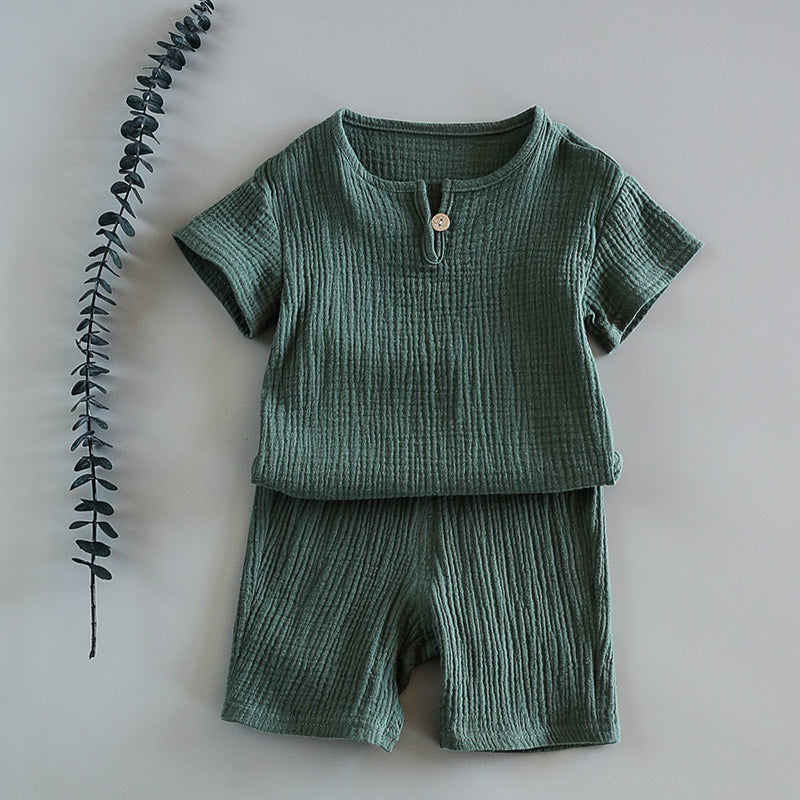 Children's crepe cotton soft and cool suit