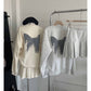 Autumn Women's Suit Salt Series Wear Matching Design Sweater Short Skirt Two-piece Suit