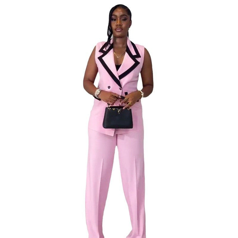 Casual Women's Clothing Niche Vest Trousers Two-piece Set