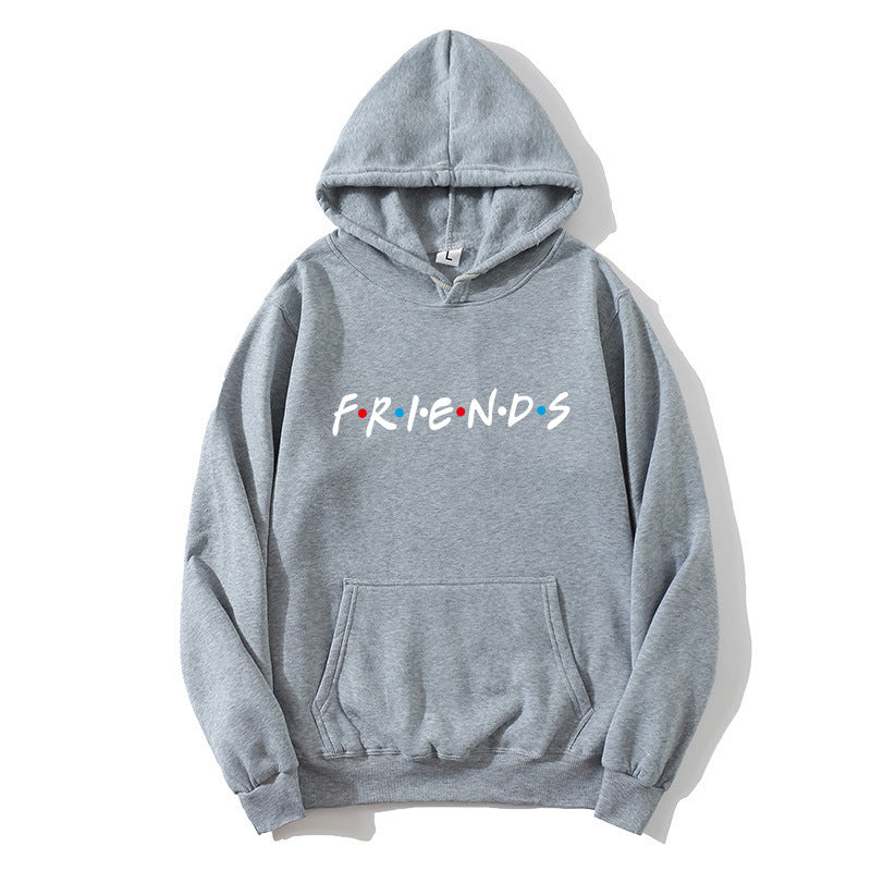 Sweat-shirt à capuche à manches longues et imprimé Letter Friend pour femme
