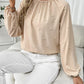 European And American Women's Round-neck Beaded Lantern Sleeve Shirt