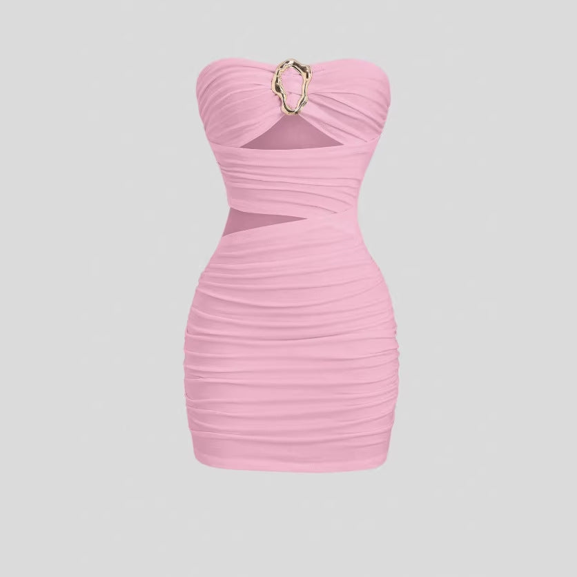 Sexy Stylish Sheer Form-fitting Tube Dress