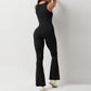 Solid Color Square Collar Vest Seamless Yoga Exercise Flared Pants
