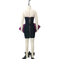 Design Horn Purple Big Bow Strapless Dress Drawstring Tied Dress