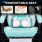 Ergonomic Video Gamer Chairs,Computer Gaming Chairs With Massage Lumbar Support And Footrest,Racing Style Computer Chair Adjustable Headrest For Adults,GREEN