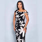 Stylish Floral One-shoulder Dress With Ruffled Hem And A Cinched Waist