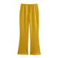 European And American Style Women's Fashion Side Slit Off Shoulder Top Bell-bottom Pants