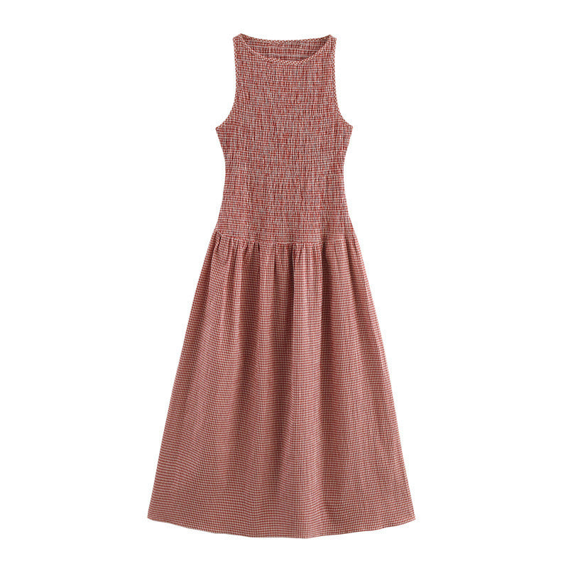 Spring Plaid Ladies Dress