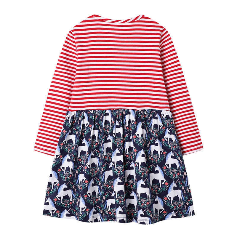 Children's Cotton Hemp Long Sleeve Retro Princess Skirt