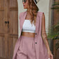 Button Front Vest Blazer & Shorts