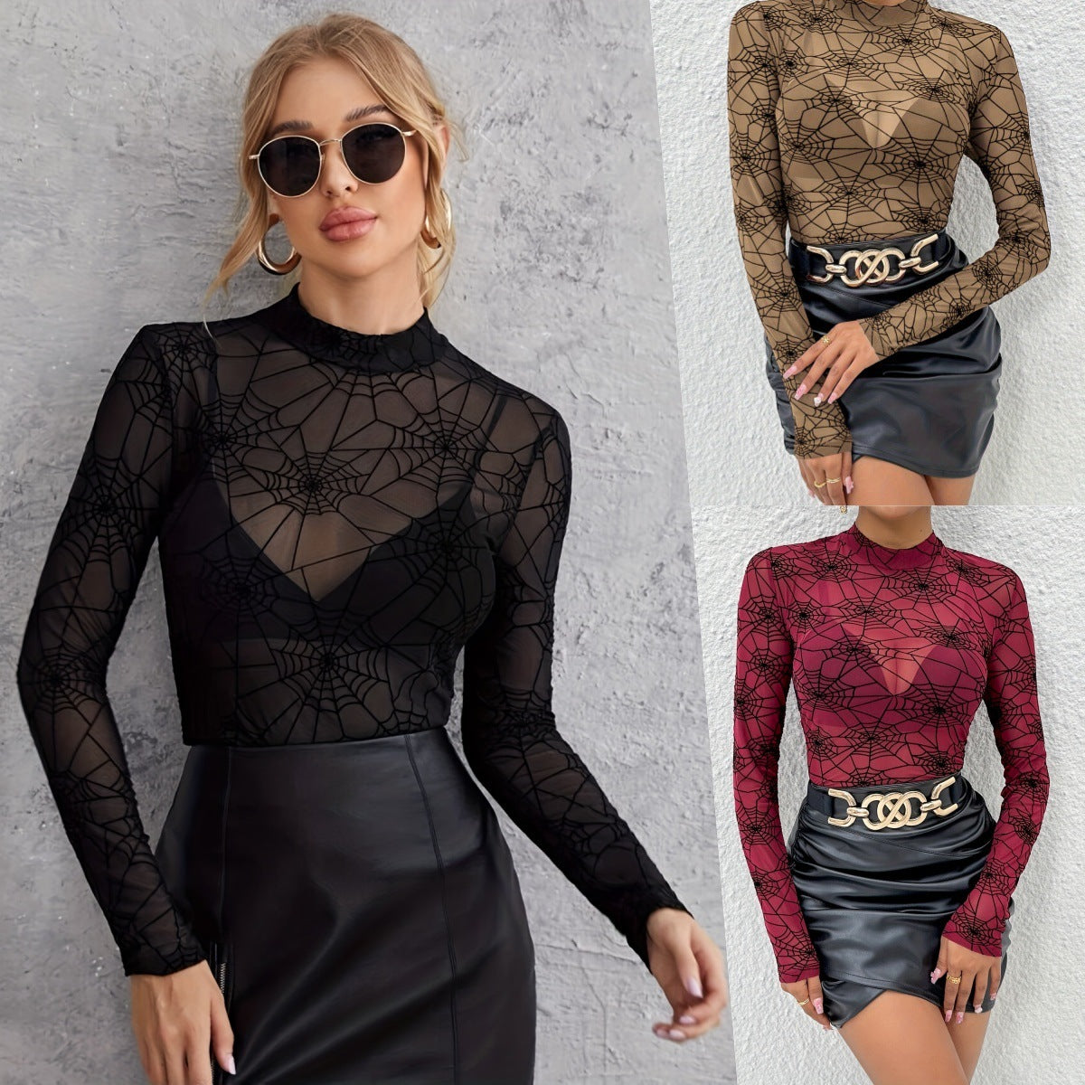 Mesh Bottoming Shirt Thin See-throughFlattering Top For Women