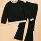 Autumn And Winter Casual Loose Homewear High-waist Elegant Slit Set