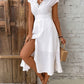 V-neck Lace Textured Shirt Fashion Dress Date Elegant Dress
