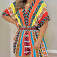 Summer European And American Short-sleeved V-neck Lace-up Jumpsuit