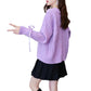 Korean Style Loose Lazy Sweater Short Lace Casual Top