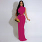 Solid Color Side Split Sleeveless Dress