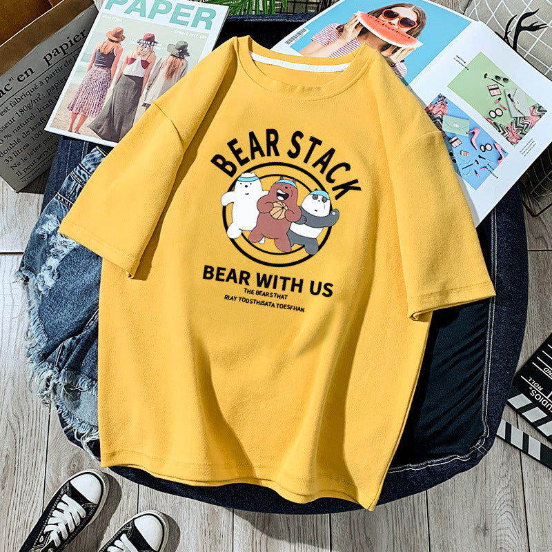 Korean style loose all-match cec half sleeve t-shirt