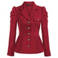 Veste tendance pour femme avec revers et ourlet à volants