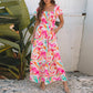 European And American Fashion All-match Abstract Printing High Waist Dress