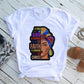 Cartoon African girl print ladies short sleeve T-shirt