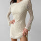 Lace-up Round-neck Long-sleeve Skirt For Women