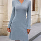 Autumn And Winter Women's Solid Color Knitted Dress