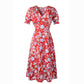 Summer New Bohemian V-neck Printed Dress