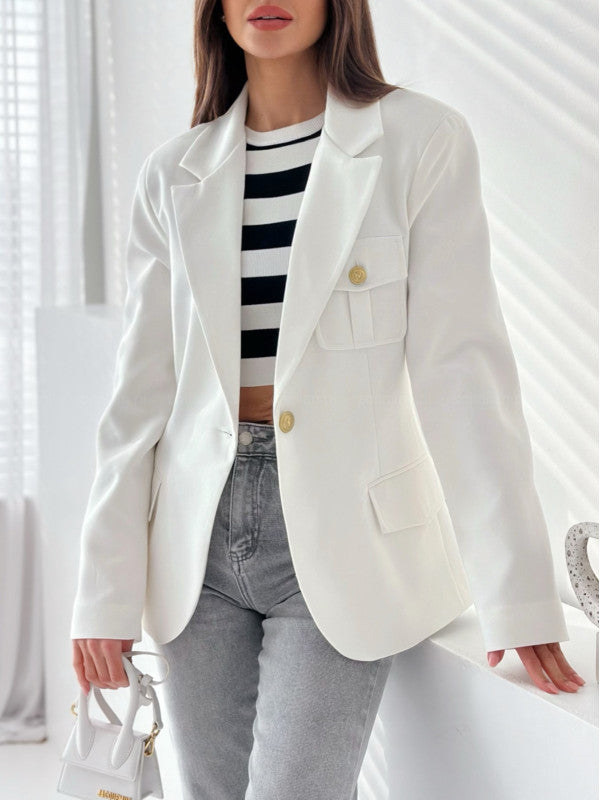 Petit manteau croisé uni pour femme