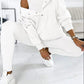 Women's Solid Color Vest Hoodie And Pants Set