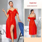 Multi-color Mesh Sequin Off-the-shoulder V-neck Split Dress