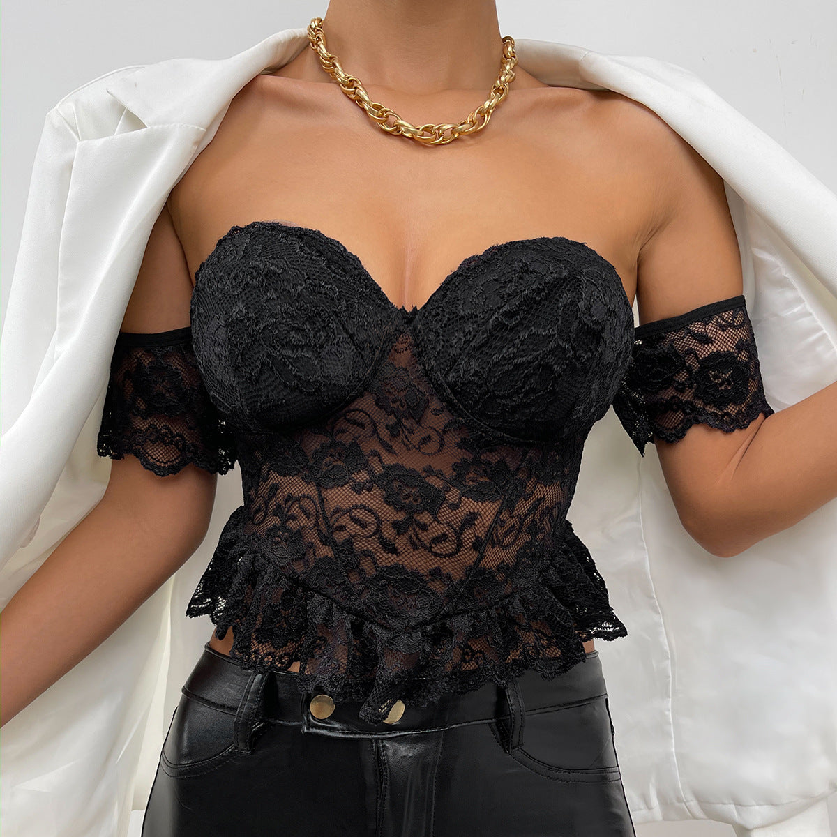 Lace Hollow Chest Support Sling Fashionable And Thin