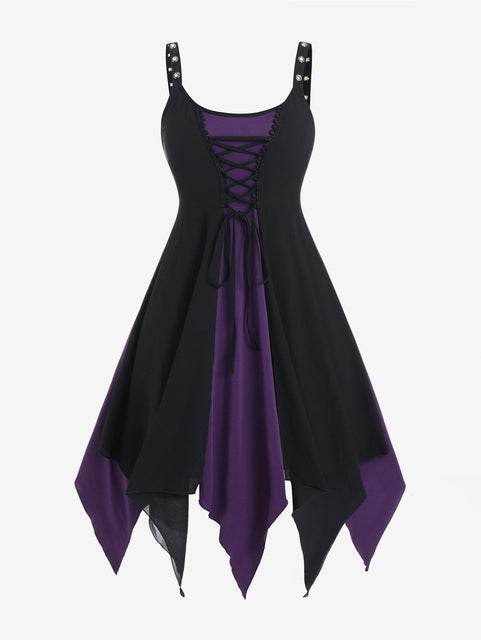 Buckle Tie Ladies Mini Dress Black