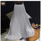 Solid Color High Waist Half-length Skirt Female Elastic Waist Chiffon Skirt